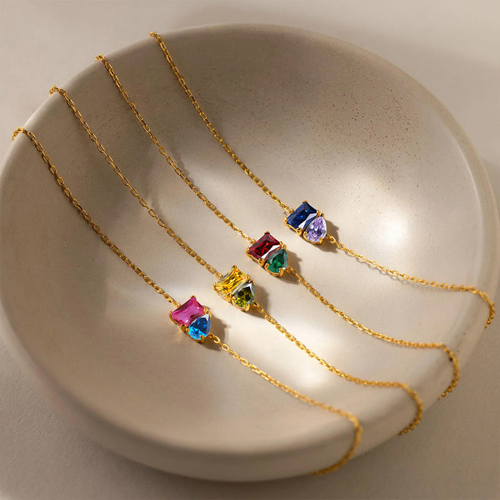 Toi et moi birthstone bracelet ( pre - order )