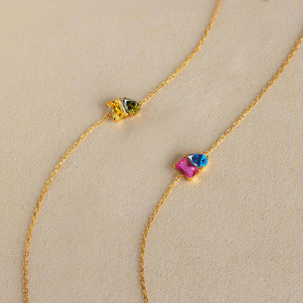 Toi et moi birthstone bracelet ( pre - order )