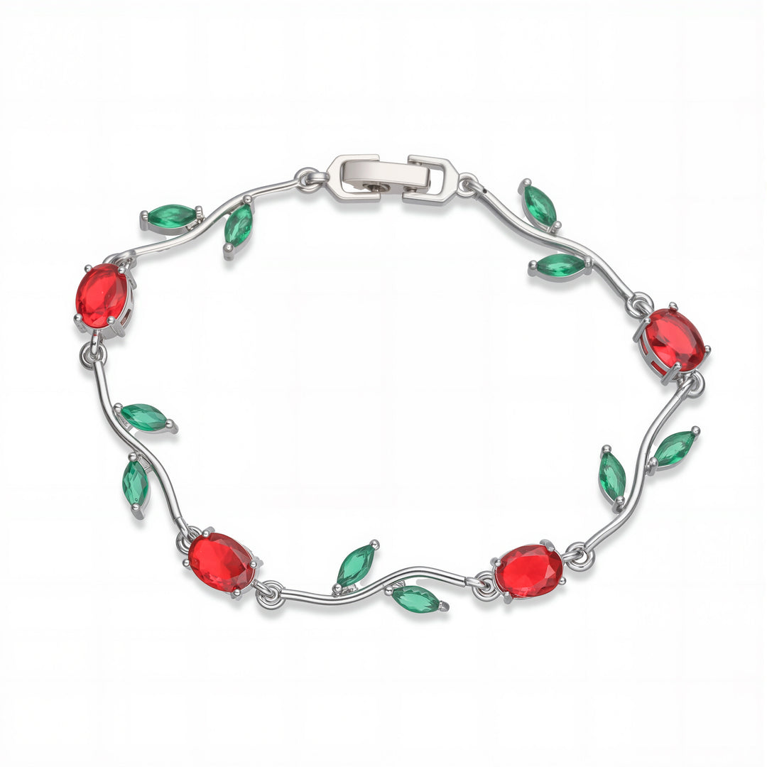 Red tulip bracelet - silver ( pre-order )