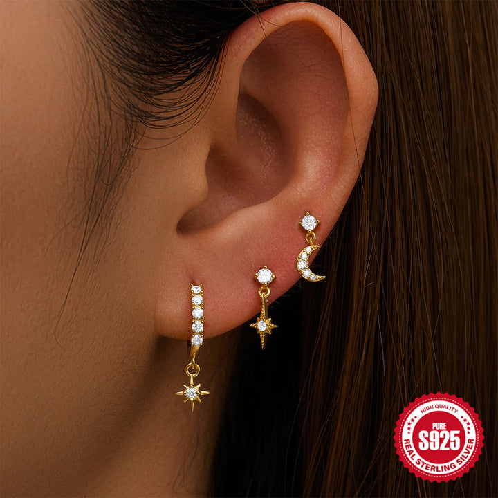 S925 stella earrings set 3 pieces