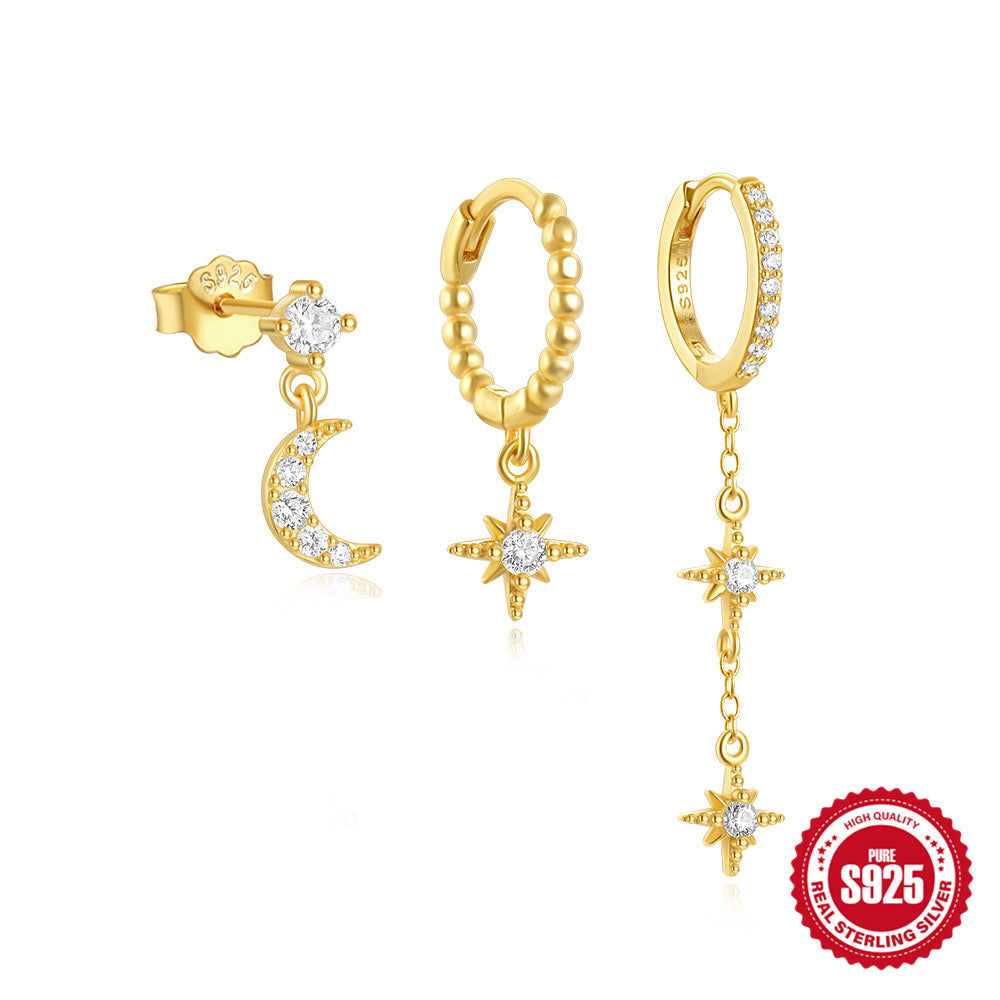 S925 long stella earrings set 3 pieces