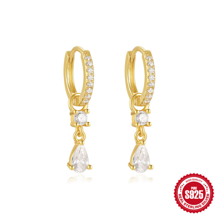 S925 teardrop hoops 1 pair