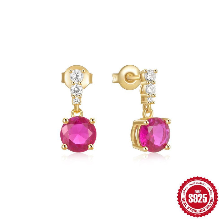 S925 princess earrings 1 pair