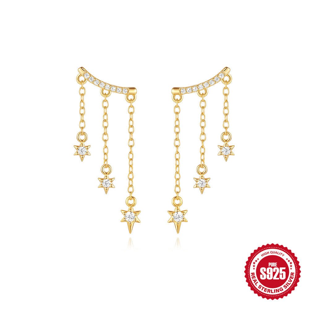 S925 stella triple drop earrings 1 pair