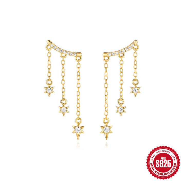 S925 stella triple drop earrings 1 pair