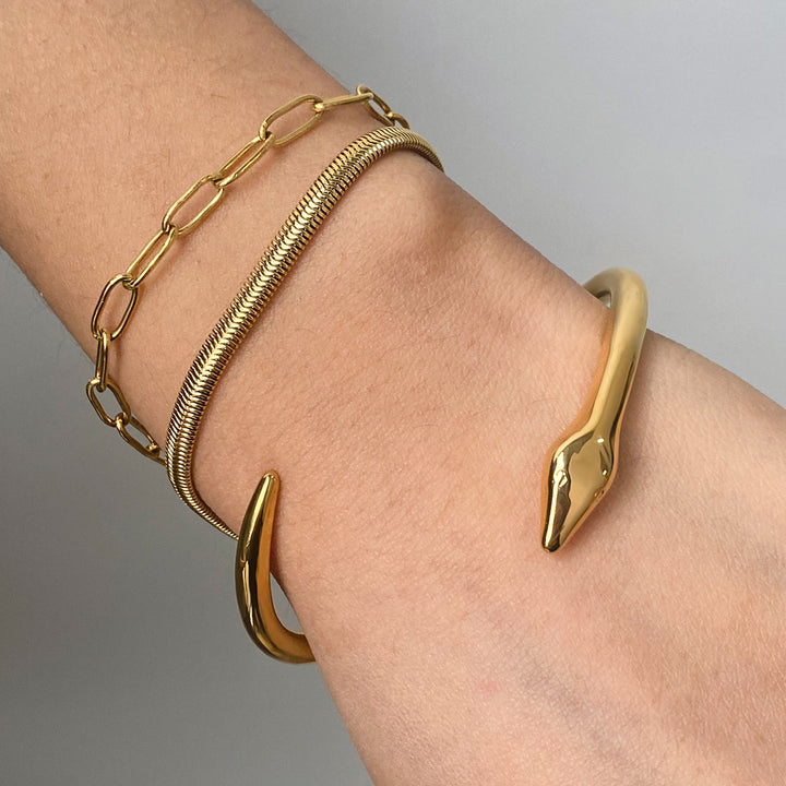 Dainty snake open bangle