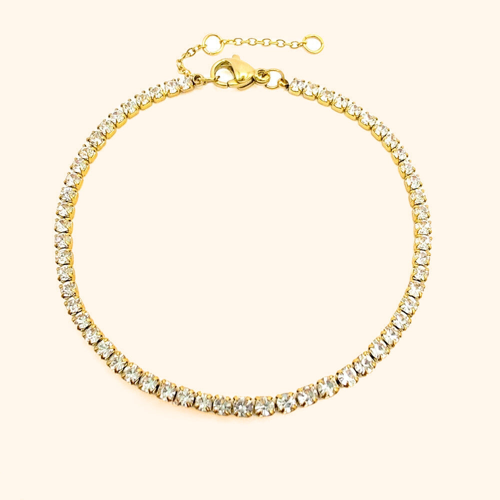 2 mm adjustable tennis bracelet -gold