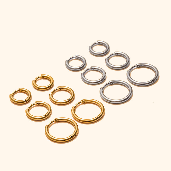 Basic dainty hoops 1 pair ( 2 pcs )