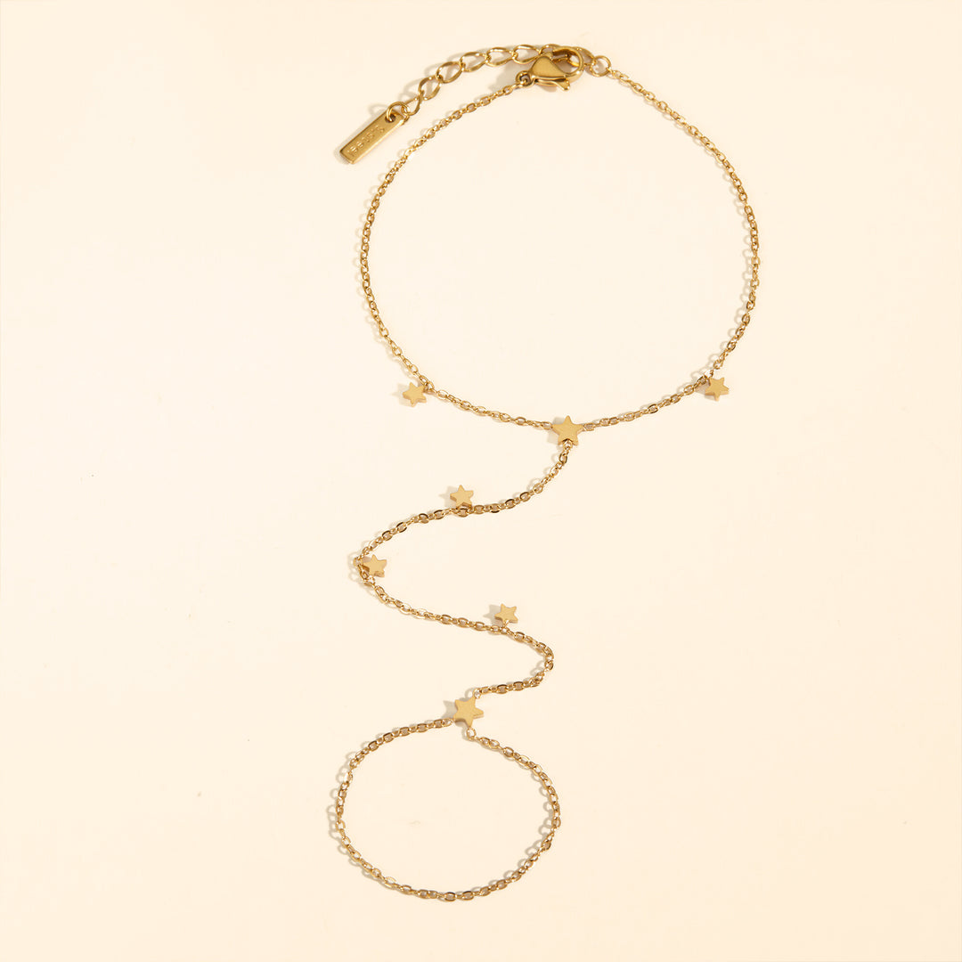 Dainty stars handchain - gold
