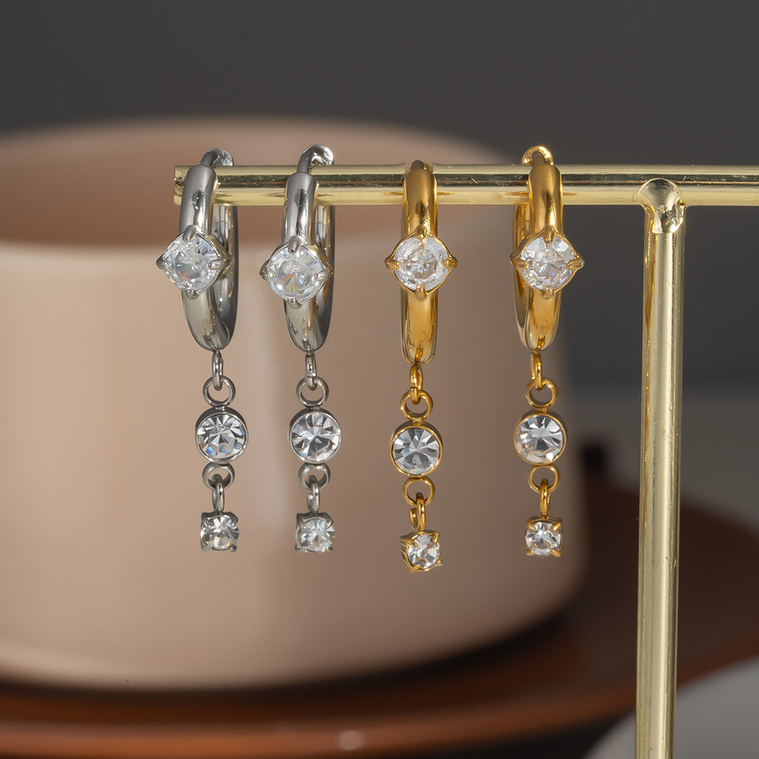 Delilah dangling hoop earrings