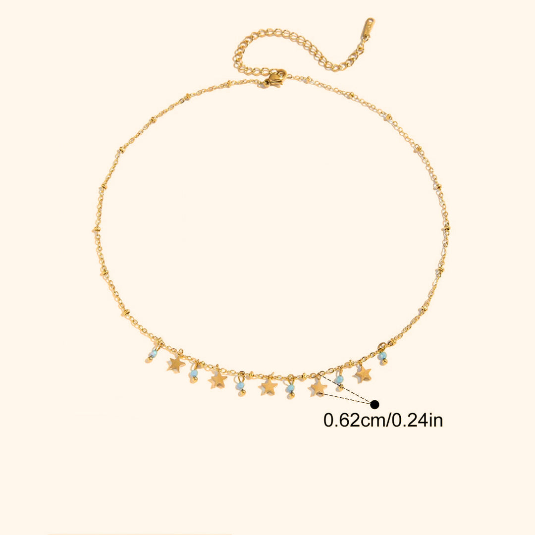 Turquoise star drop necklace