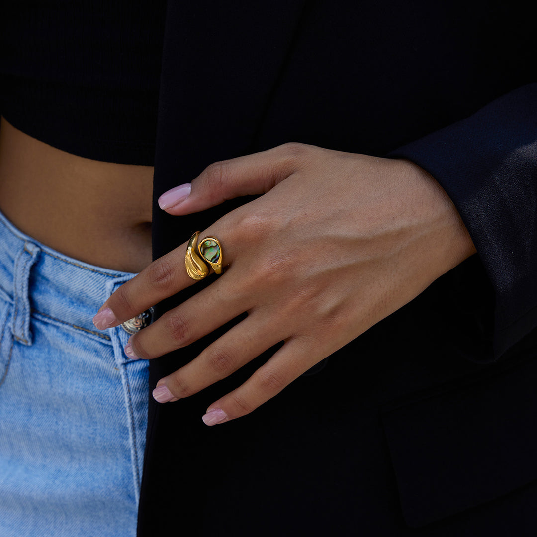 Abalone shell ring