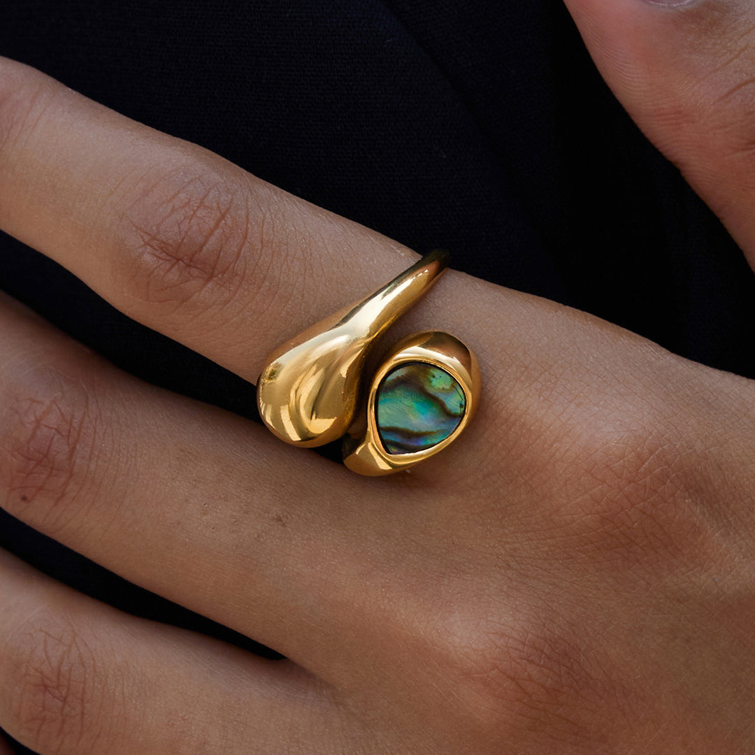 Abalone shell ring