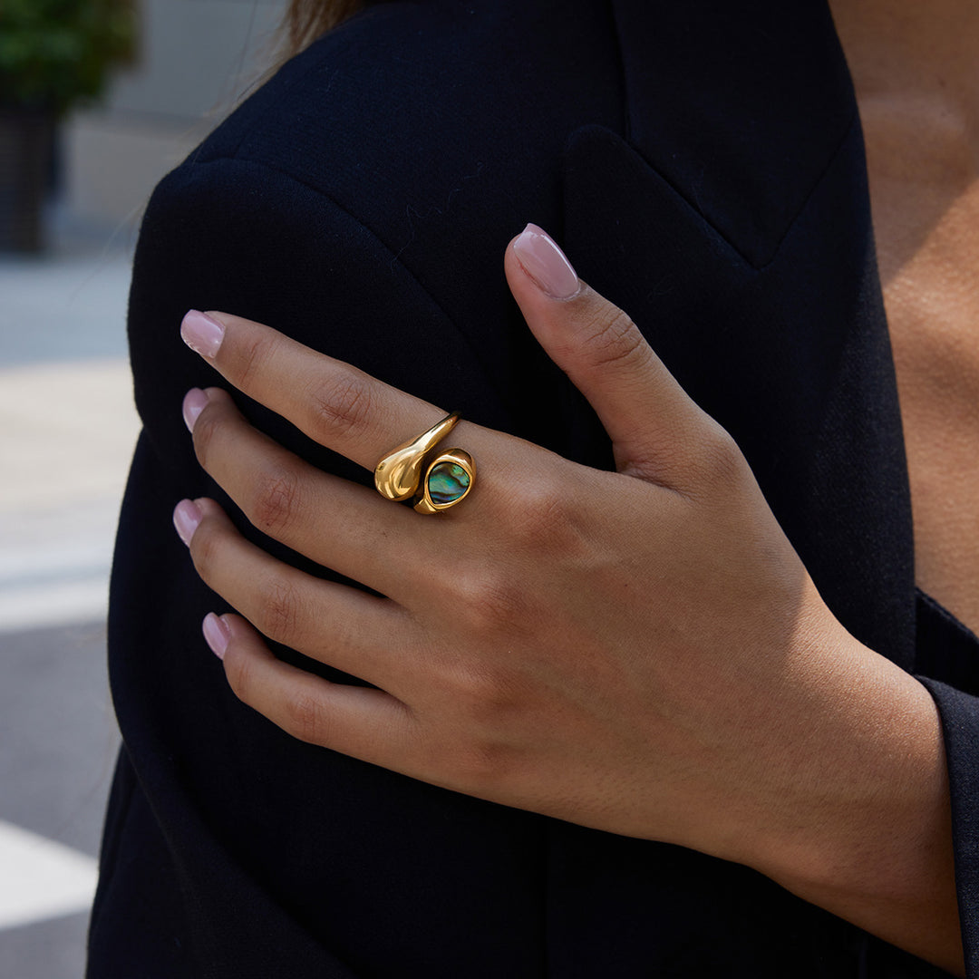 Abalone shell ring