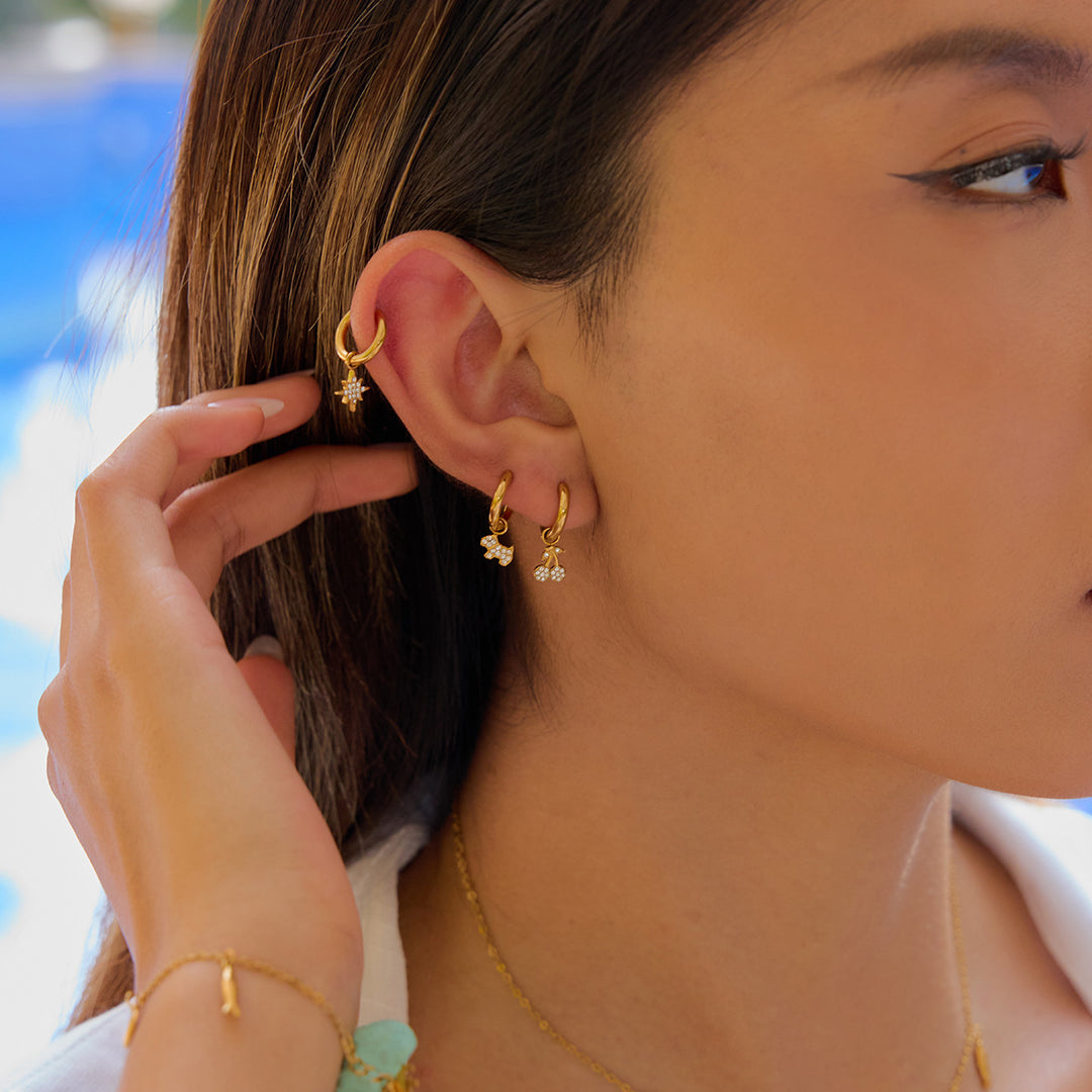 Small sparkle hoop earrings