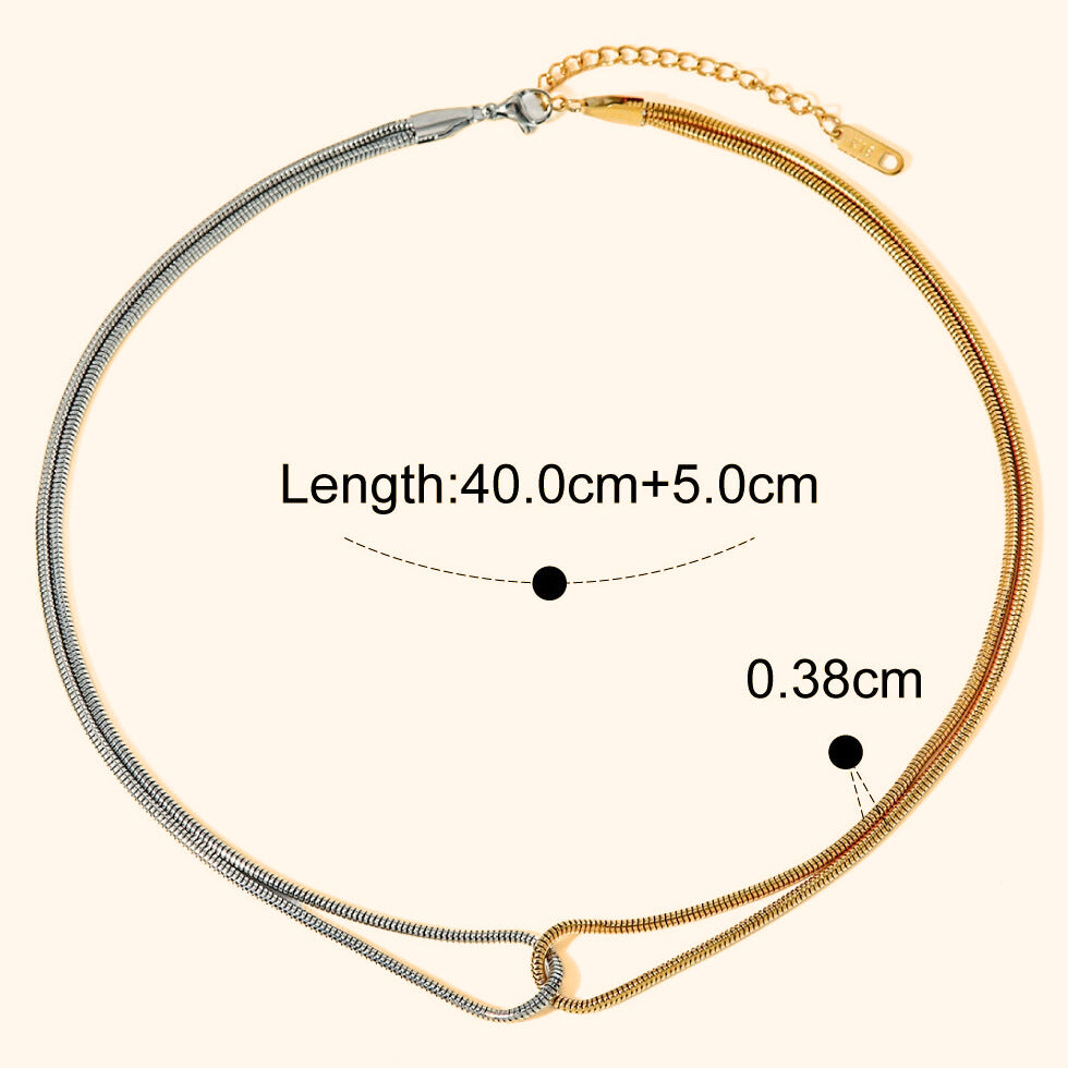 Toned snake chain interlinked necklace