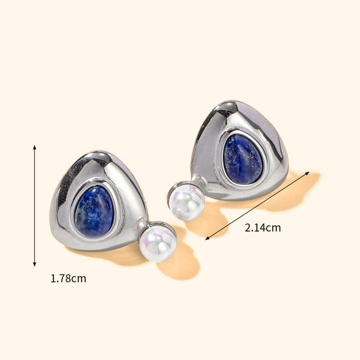 Lapis lazuli astronaut earrings silver