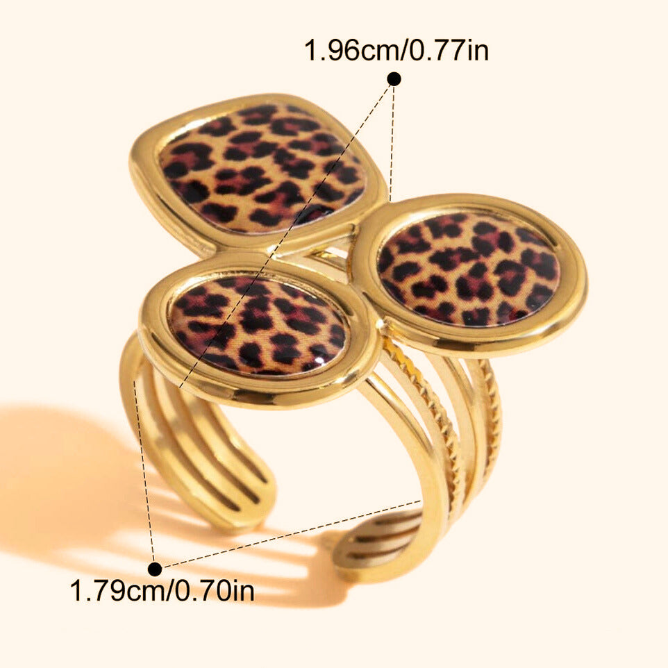 Triple leopard ring