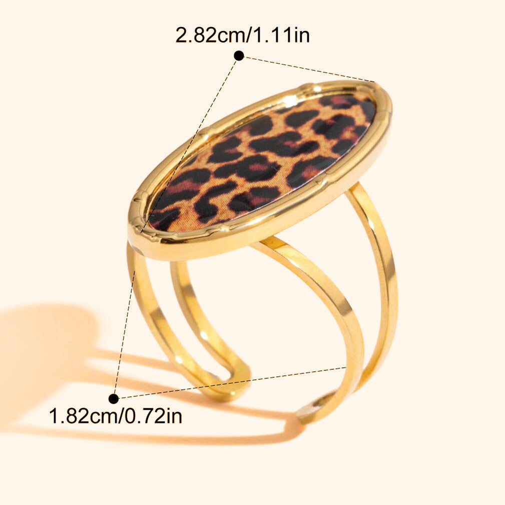Oval leopard ring