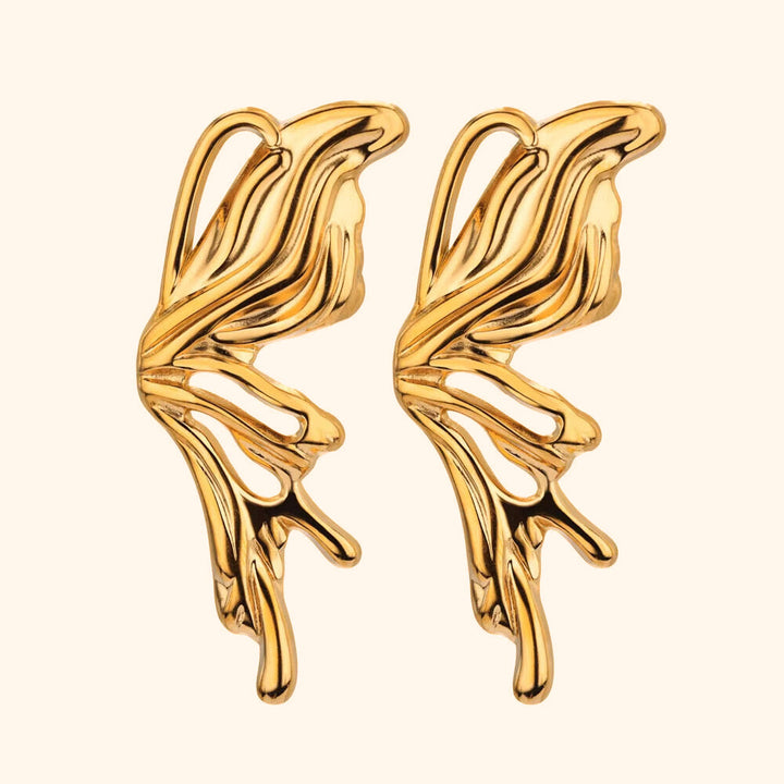 Butterfly earrings in gold