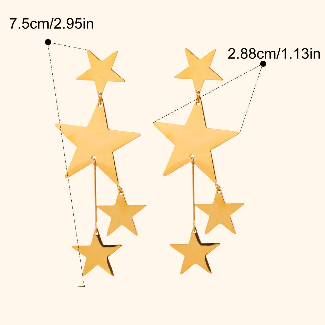 Iconic long star earrings