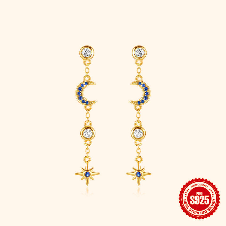 S925 Long sky drop earrings 1 pair