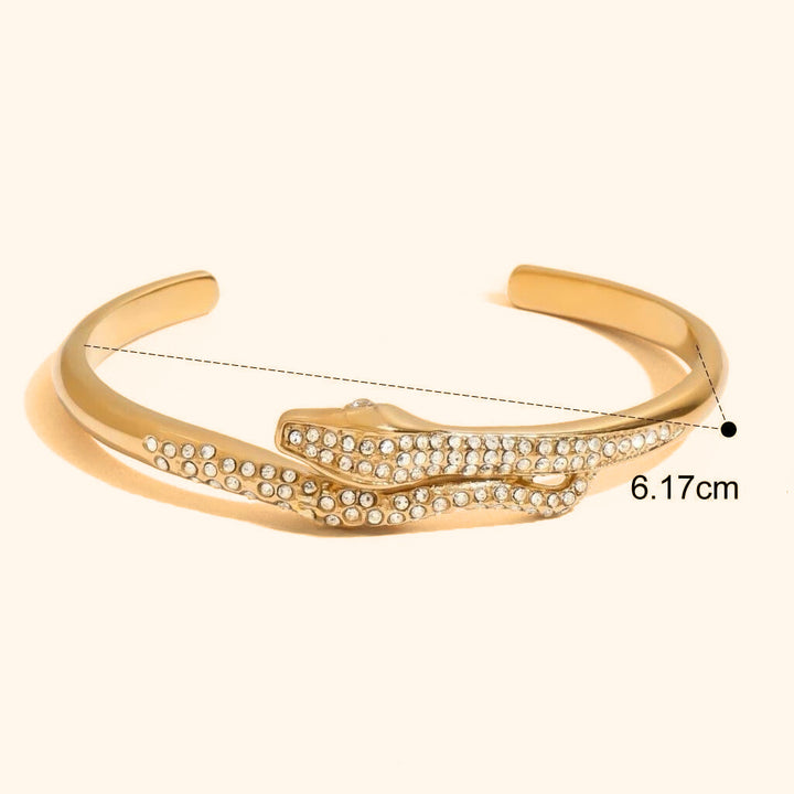 Bling snake open bangle