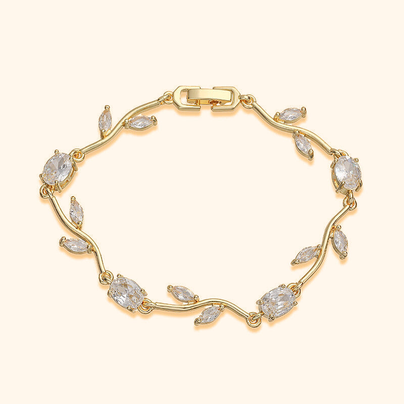 White tulip bracelet - gold