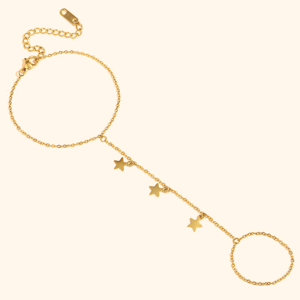 Dangling stars handchain bracelet