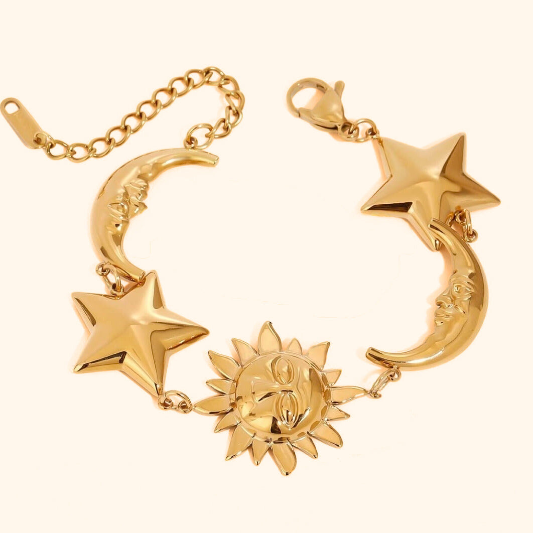 Chunky sun & moon big bracelet