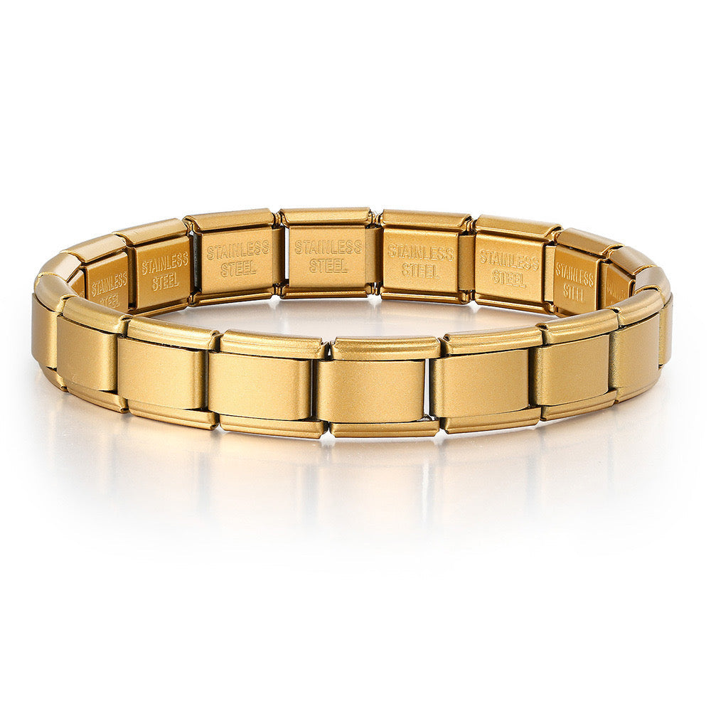 Matte gold italian charm bracelet base