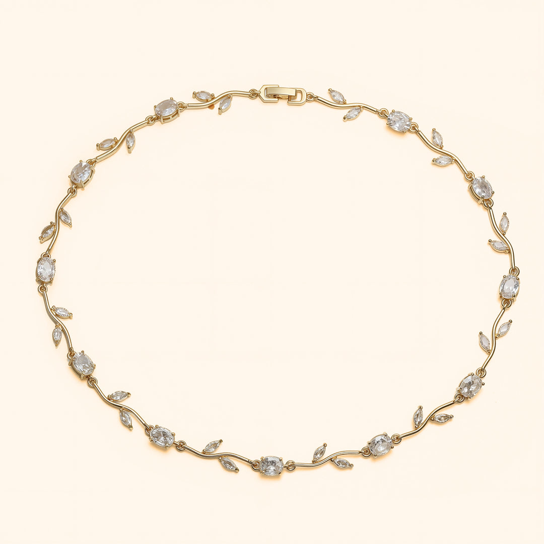 White Tulip necklace -gold