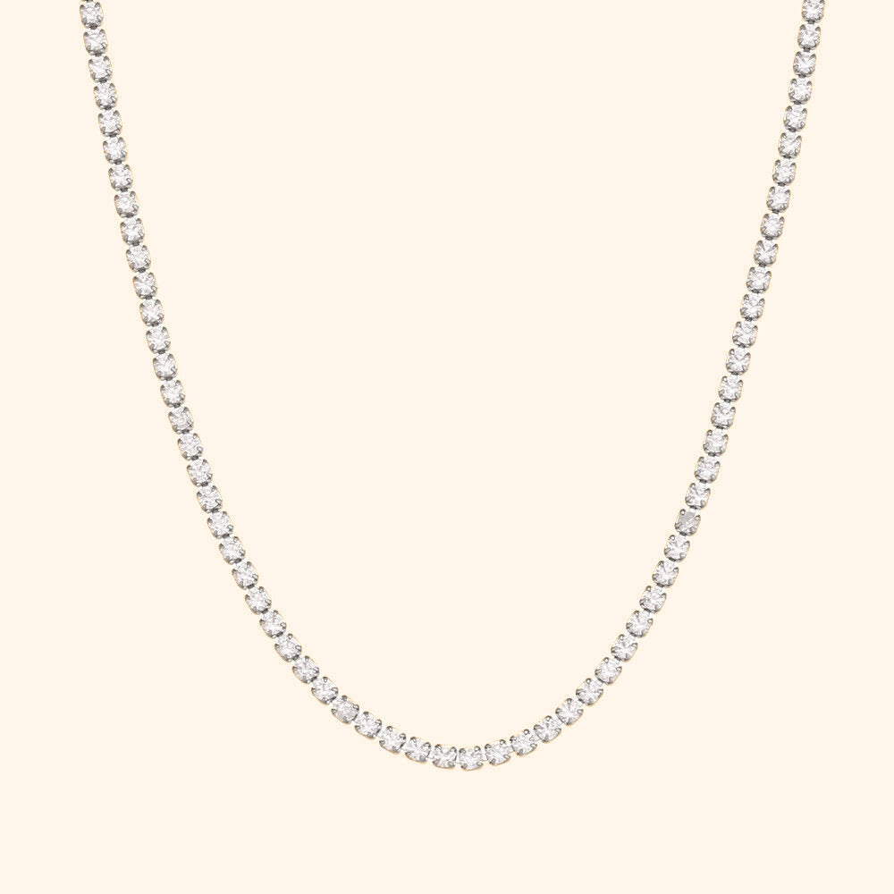 Nina Tennis Necklace Silver