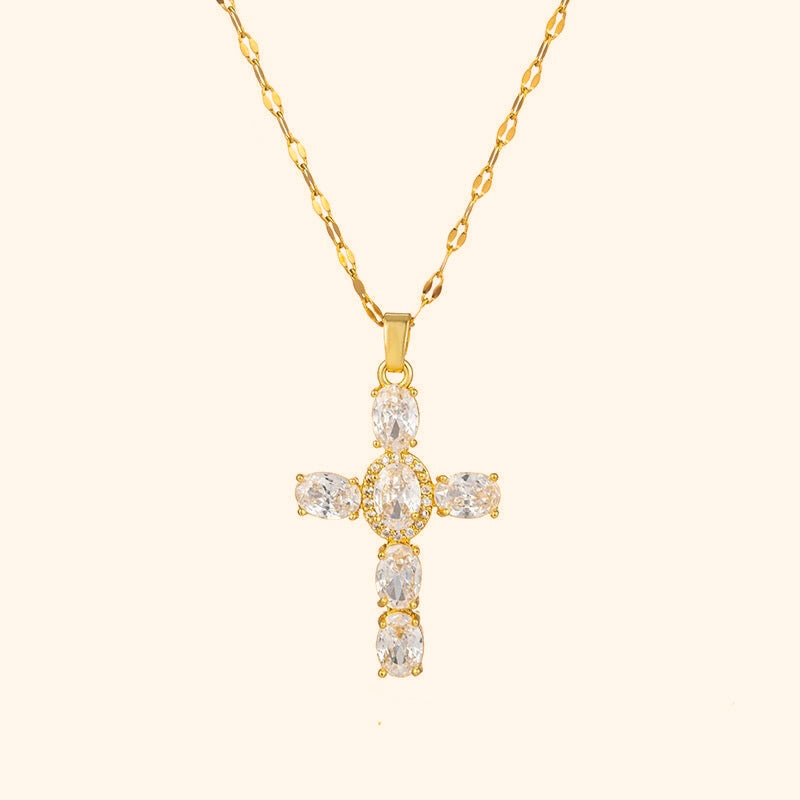 Cross necklace -white