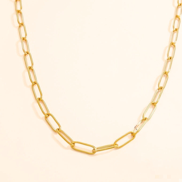 Charm chain necklace - paperclip