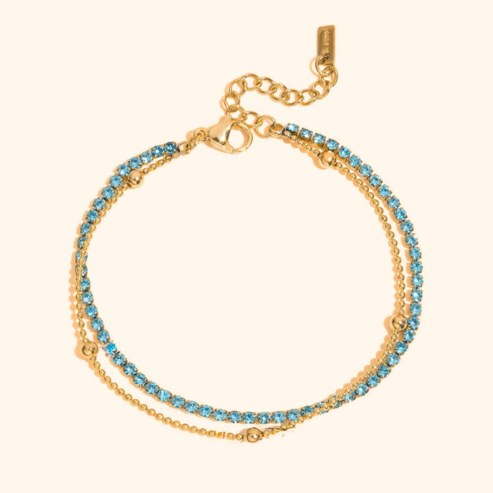 Layered blue tennis bracelet