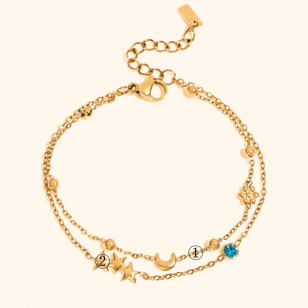 Layered celestial blue bracelet