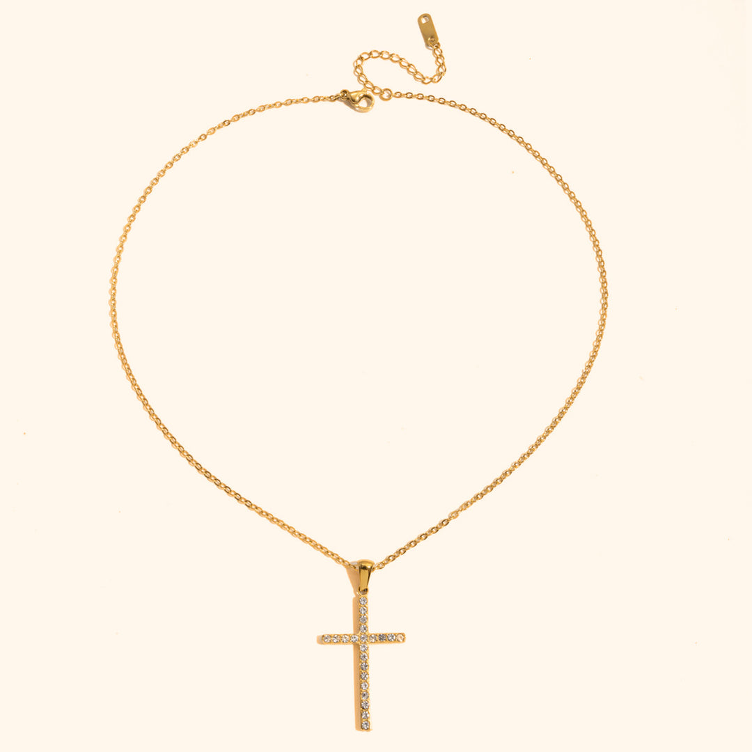 Big dainty cross necklace