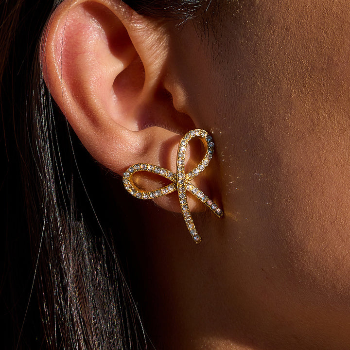 Bling bow earrings