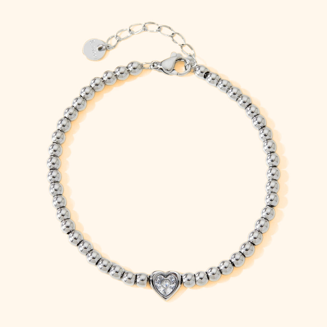 Silver bullet heart bracelet