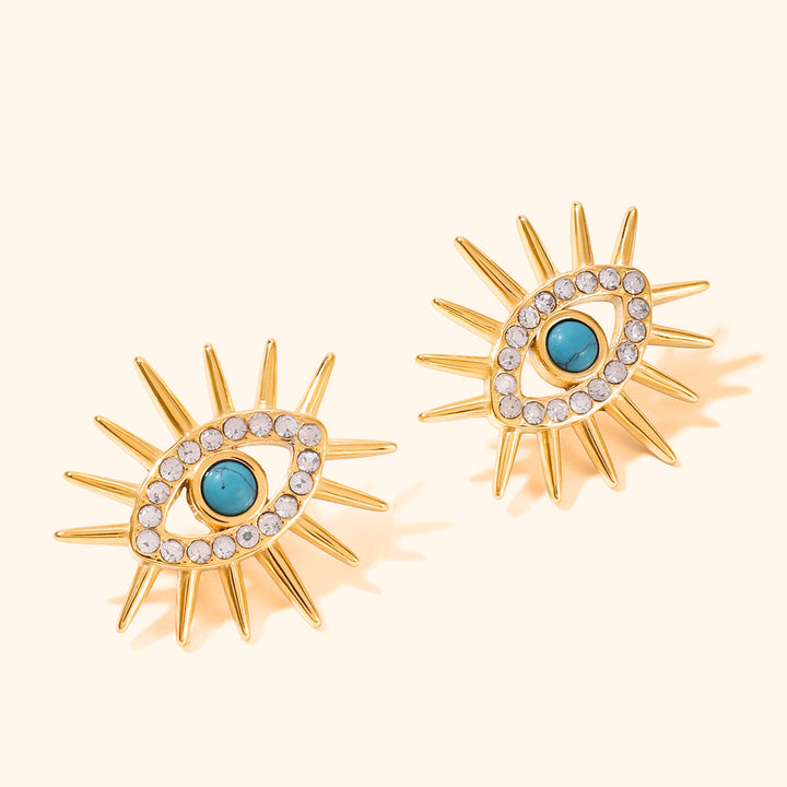 Big turquoise eye earrings
