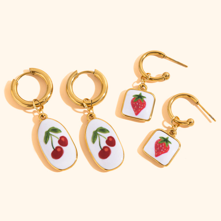 Fruit drop earrings