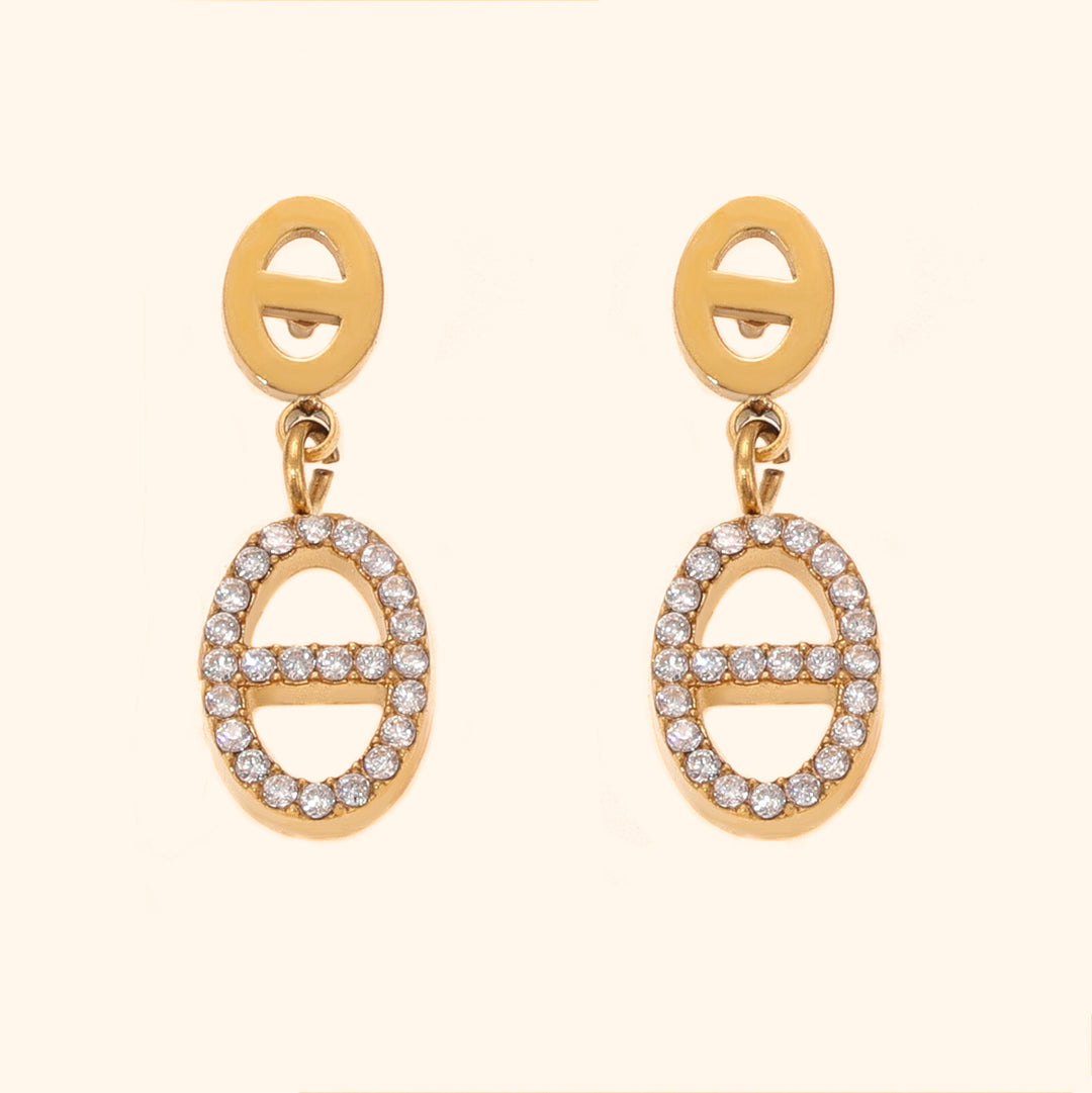Oval cut earrings drop