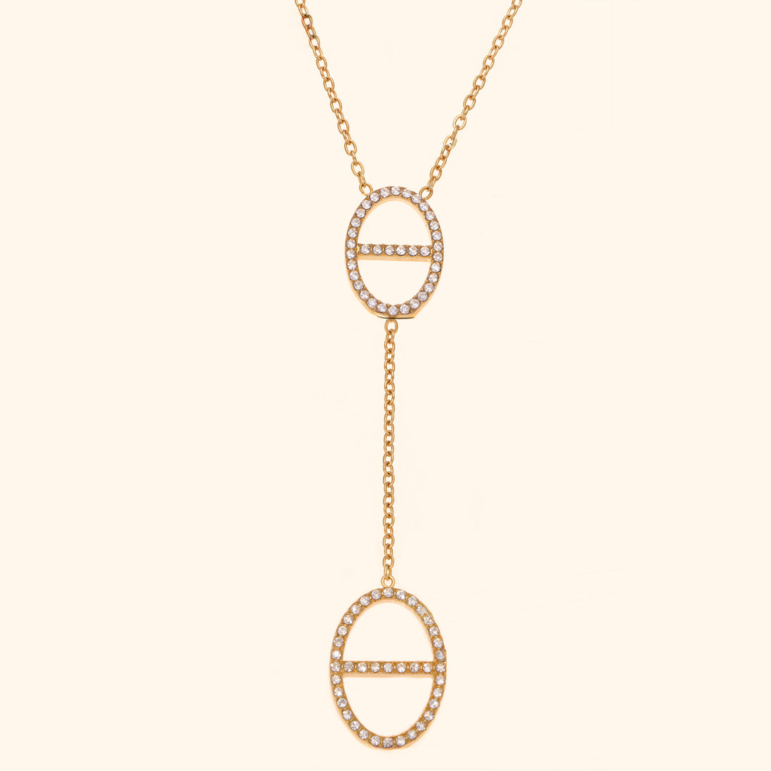 Oval cut Y dropdown necklace
