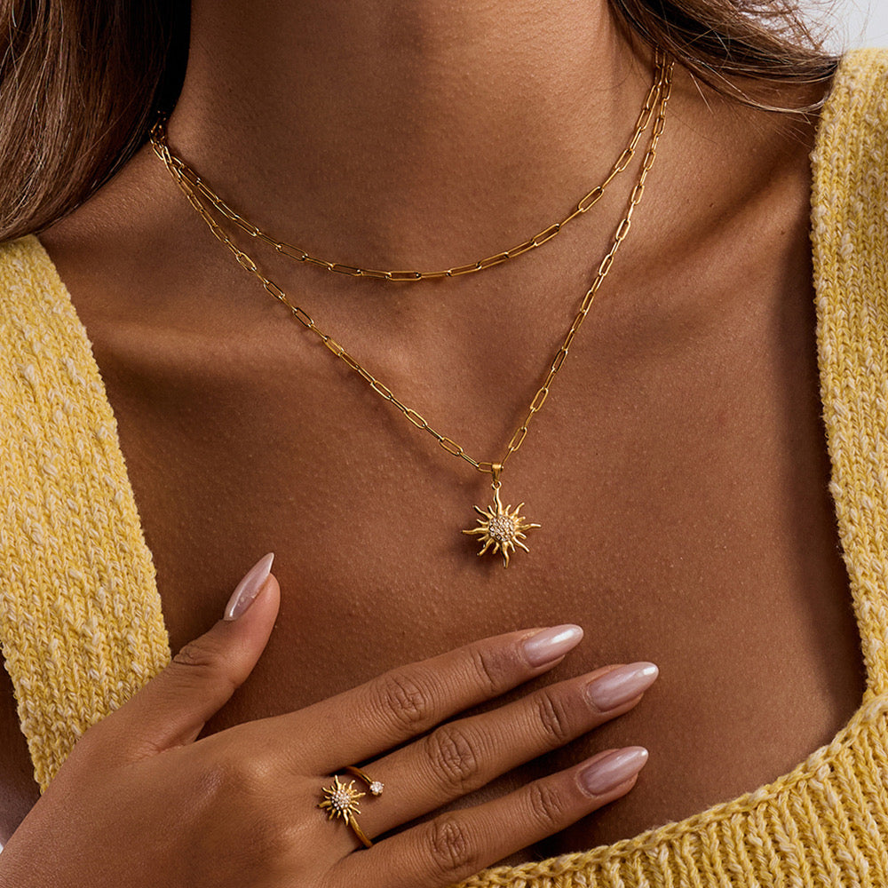 Bling sun ( earrings & necklace & ring )