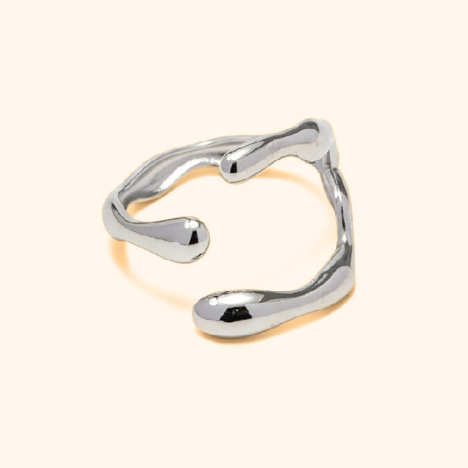 Vein silver ring
