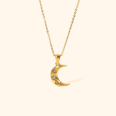 Moon bling necklace