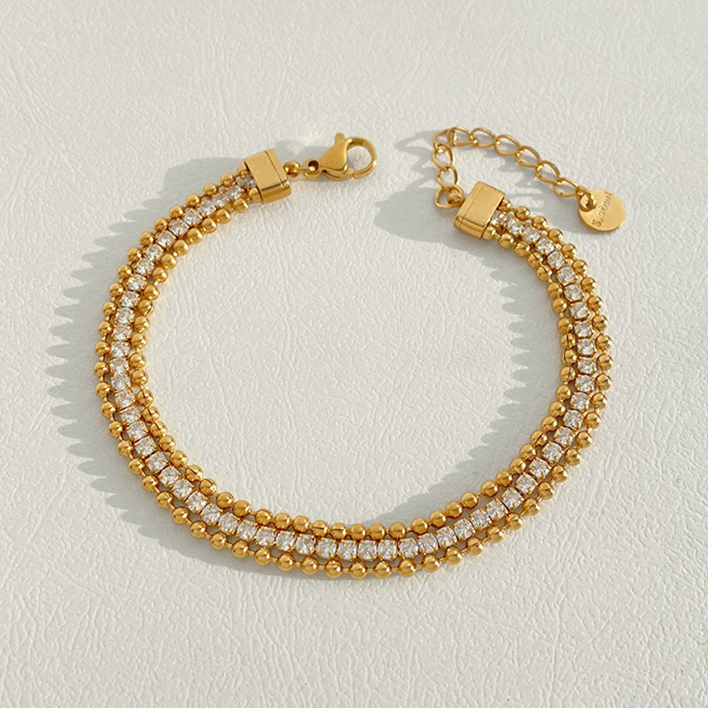 Bullet tennis bracelet gold