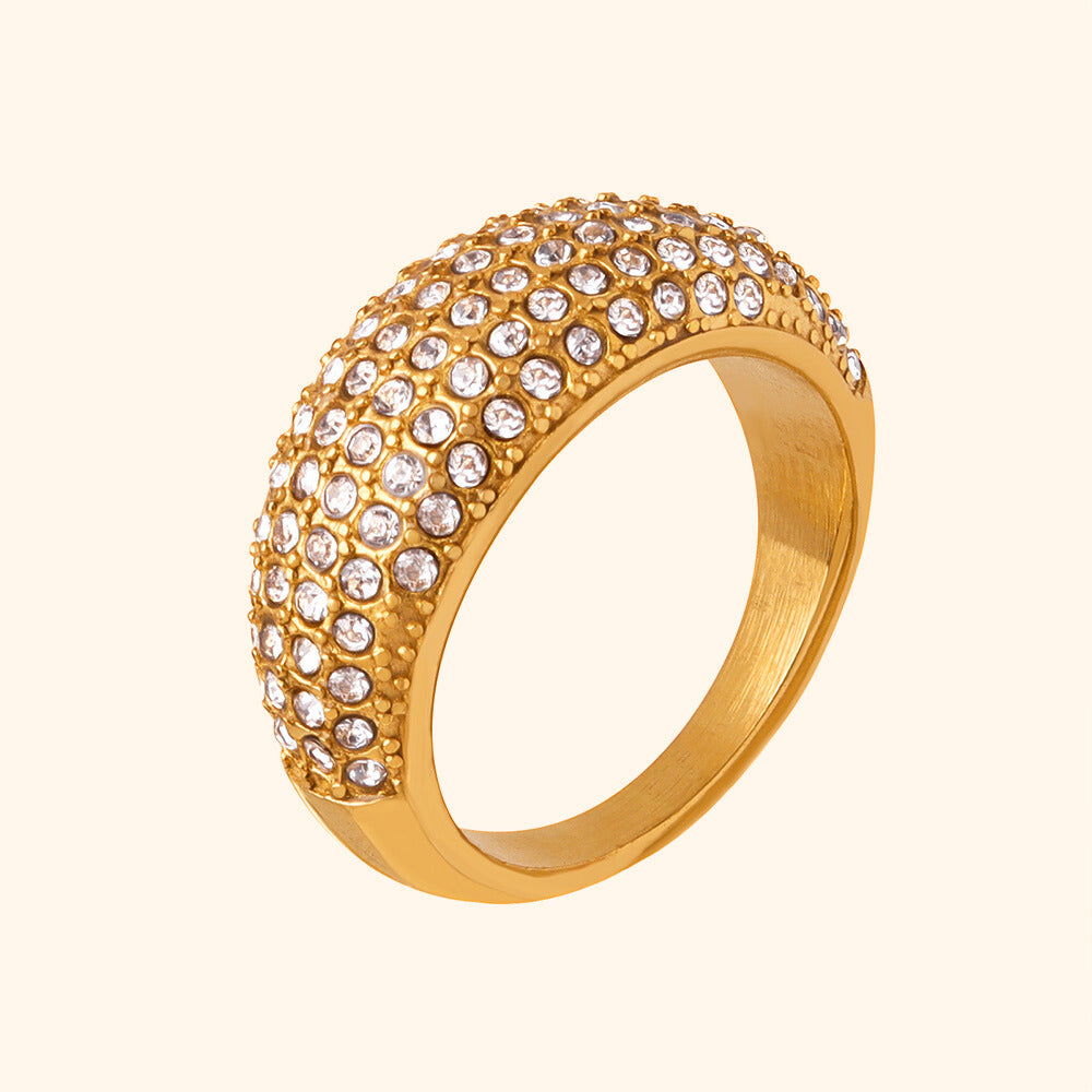 Chunky bling ring gold