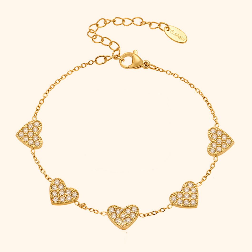 Filled hearts bracelet